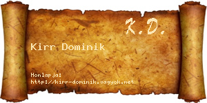 Kirr Dominik névjegykártya