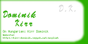 dominik kirr business card